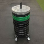 Bumper plate stacker full (can carry (10) 45# bumpers)