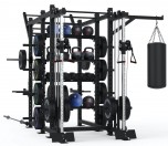 PPCTITAN2: 6-Post Titan Power Rack with 2x FT-PL-1000: Plate-Loaded Functional Trainer 1000 and other accessories added