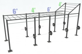 20ft Cross Rig with 4ft Level up and (13) Monkey Bars
