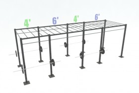 20ft Cross Rig with (16) Monkey Bars throughout