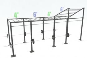 20ft Cross Rig with 6ft Level up and (11) Monkey Bars