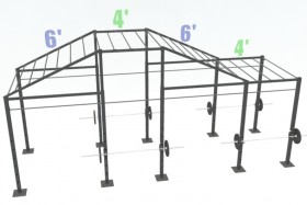 16ft Cross RigZilla with 4ft add-on and (3) Monkey Bars