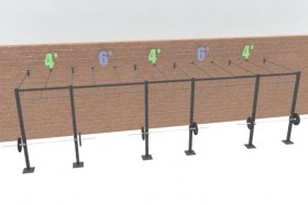 24' Wall Mount CrossRig Intermediate (1) - 2' Monkey Bar Spacing