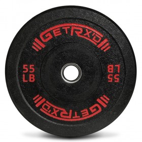 Black Crumb Rubber Bumper Plate: 55 LBS